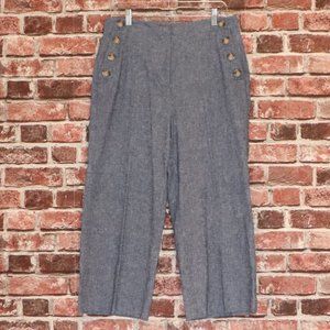 Ann Taylor factory mariner chambray blue cropped trouser pant size 10
